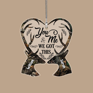 You And Me We Got This - Deer Couple - Personalized Car Ornament - Best Gift For Valentine - Giftago