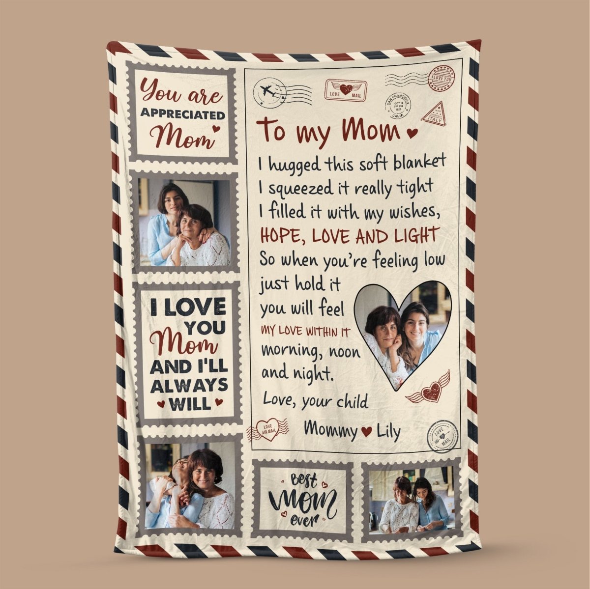 You Are Appreciated, Mom - Personalized Blanket - Best Gift For Mother - Giftago