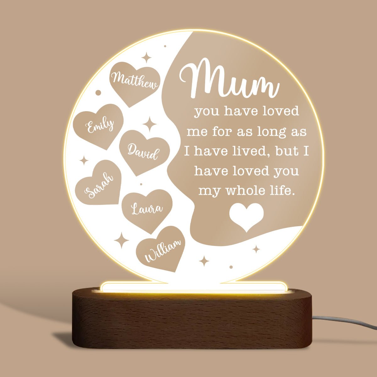 You Have Loved Me - Personalized Round Acrylic LED Lamp - Best Gift For Mother - Giftago