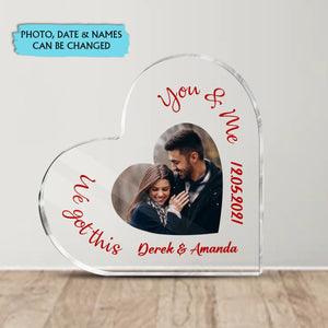 You & Me Simple Photo - Personalized Heart Plaque - Gift for Couple - Giftago