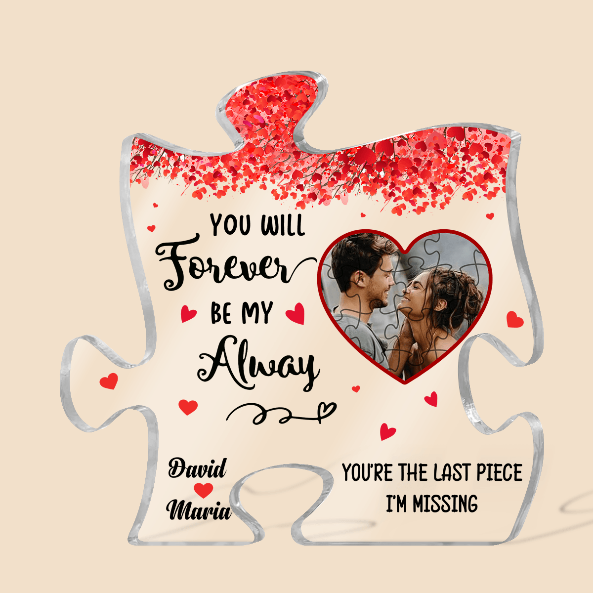 You'll Forever Be My Always Heart - Personalized Puzzle Plaque- Best Gift For Valentine - Giftago